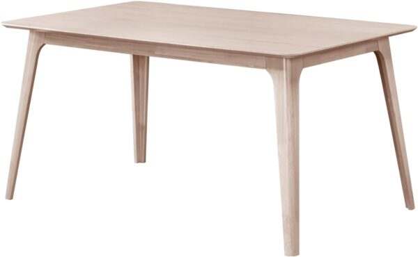 60" Rectangle Wood Dining Table, White Ash